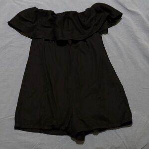 Zara Black Off-Shoulder Romper